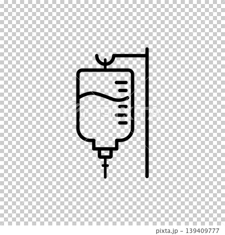 IV Drip Saline Bag Line Icon 139409777