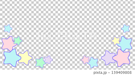 パステルカラーの星のフレーム素材 パステルカラーの星のフレーム素材 139409808