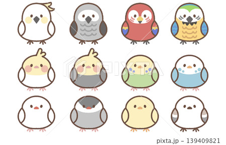 いろいろな種類の鳥セット　正面 139409821