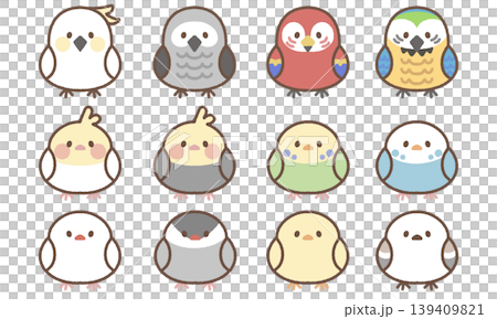 いろいろな種類の鳥セット　正面 139409821