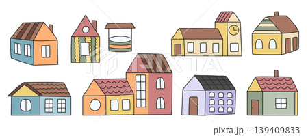 Set of cute colorful houses 139409833
