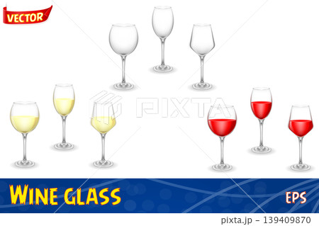 transparent glass for wine and low alcohol drinks vector illustration 139409870