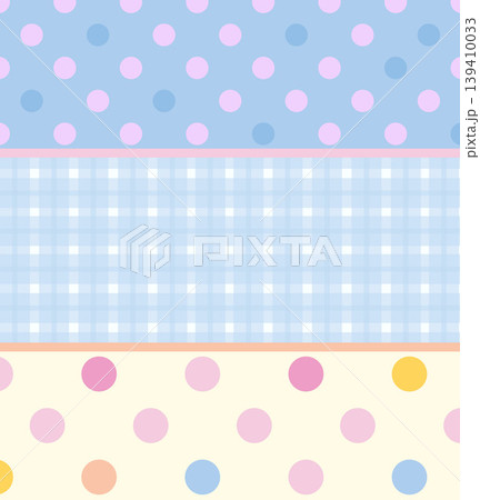 Vector of polka dot and checked patterns for background, wallpaper, backdrop, fabric print, textile, garment, poster, postcard, print, clothes, texture, decorations, book cover, sticky note, notepads Vector of polka dot and checked patterns for background, wallpaper, backdrop, fabric print, textile, garment, poster, postcard, print, clothes, texture, decorations, book cover, sticky note, notepads 139410033