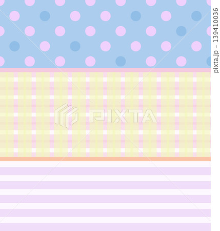 Vector of polka dot, checked and stripe patterns for background, wallpaper, backdrop, fabric print, textile, garment, poster, postcard, print, clothes, texture, decorations, sticky note, notepads Vector of polka dot, checked and stripe patterns for background, wallpaper, backdrop, fabric print, textile, garment, poster, postcard, print, clothes, texture, decorations, sticky note, notepads 139410036