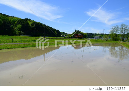 明知鉄道沿線の田植え風景 明知鉄道沿線の田植え風景 139411285
