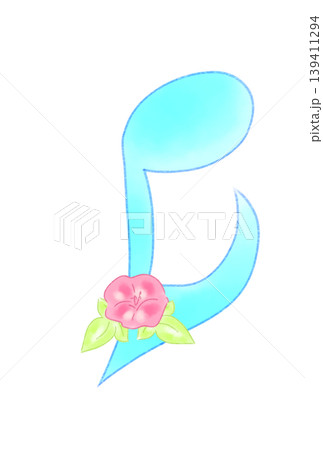 アサガオの付いた音符 アサガオの付いた音符 139411294