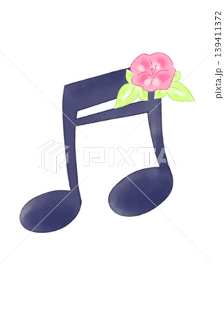 アサガオの付いた音符 アサガオの付いた音符 139411372