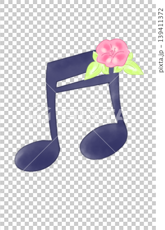 アサガオの付いた音符 アサガオの付いた音符 139411372