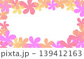 ピンク系花柄フレーム 可愛い5枚花びら背景素材 139412163