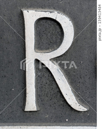 Written Letter in Distressed Font Typography Found Ransom Text R 139413484