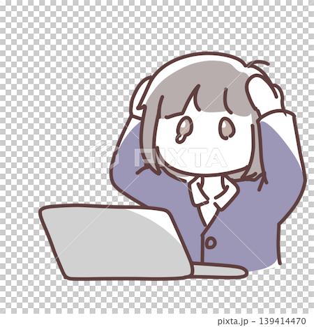 あたまを抱え涙を浮かべる女の子 あたまを抱え涙を浮かべる女の子 139414470