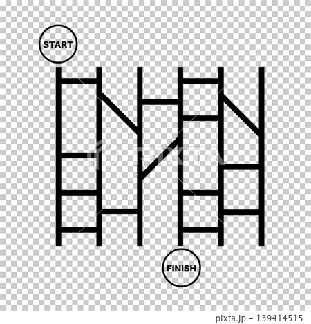 Simple Ladder Lottery (Black and White) START / FINISH 139414515