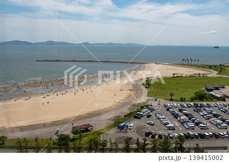 ラグーナ蒲郡から望む海陽ヨットハーバーとビーチの高所風景 ラグーナ蒲郡から望む海陽ヨットハーバーとビーチの高所風景 139415002