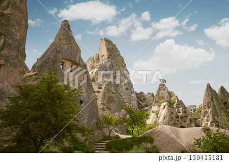 Panorama of Uchisar town in Cappadocia region, Turkey Panorama of Uchisar town in Cappadocia region, Turkey 139415181