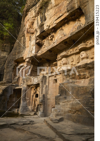 Ancient Jain statues in Gwalior city, India 139415223