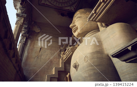 Ancient Jain statues in Gwalior city, India 139415224