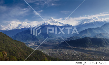 Panorama of Himalayas mountains in Nepal Panorama of Himalayas mountains in Nepal 139415226