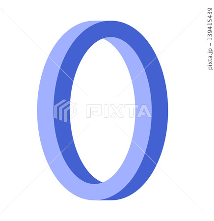 blue mobius zero loop on white background blue mobius zero loop on white background 139415439