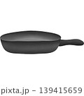 Black Teflon pan hand draw illustration 139415659