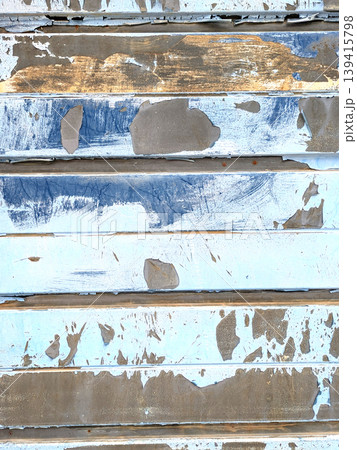 Lined rusted and painted weathered metal background patina 139415798