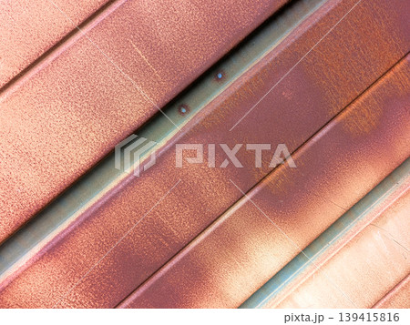 Lined rusted and painted weathered metal background patina Lined rusted and painted weathered metal background patina 139415816