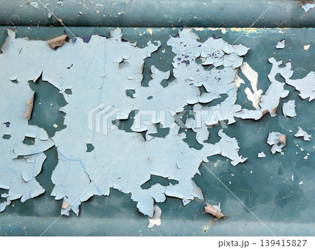 Lined rusted and painted weathered metal background patina 139415827