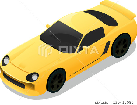 Modern yellow sports car isometric vector illustration Modern yellow sports car isometric vector illustration 139416080