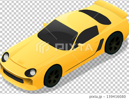 Modern yellow sports car isometric vector illustration Modern yellow sports car isometric vector illustration 139416080