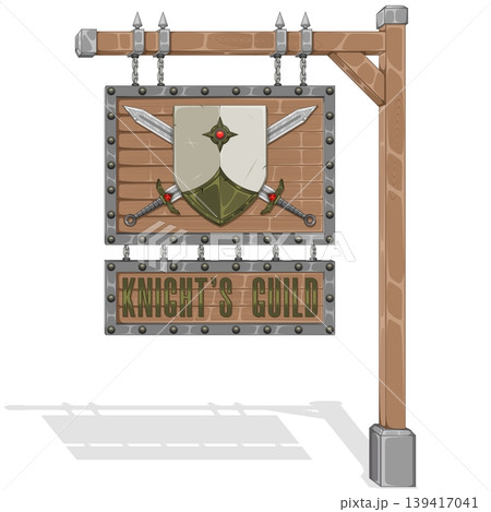 Warrior guild medieval sign in color Warrior guild medieval sign in color 139417041