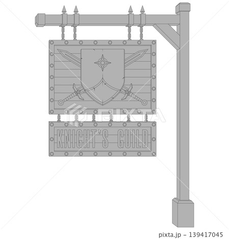 Warrior guild sign in grayscale tones Warrior guild sign in grayscale tones 139417045