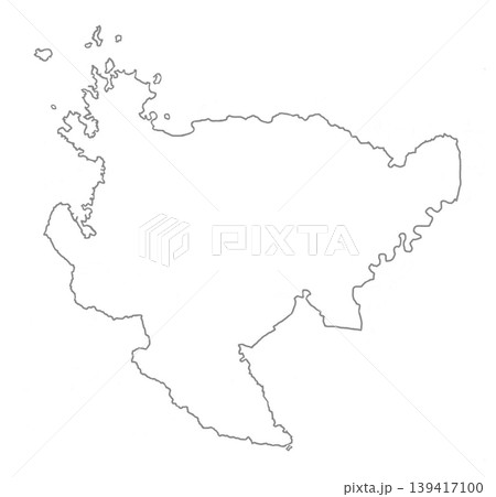 白地図　グレー色　佐賀県 139417100