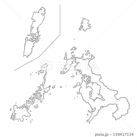 白地図 グレー色 長崎県 白地図 グレー色 長崎県 139417114