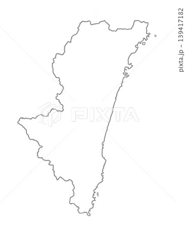 白地図　グレー色　宮崎県 139417182