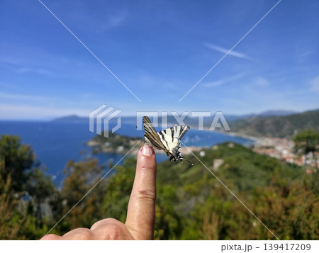 sestri levante village view from punta manara trail 139417209