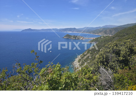 sestri levante village view from punta manara trail sestri levante village view from punta manara trail 139417210