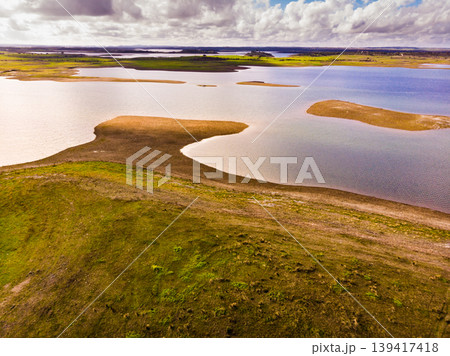 Aerial view. Alqueva lake, Evora Portugal. Aerial view. Alqueva lake, Evora Portugal. 139417418