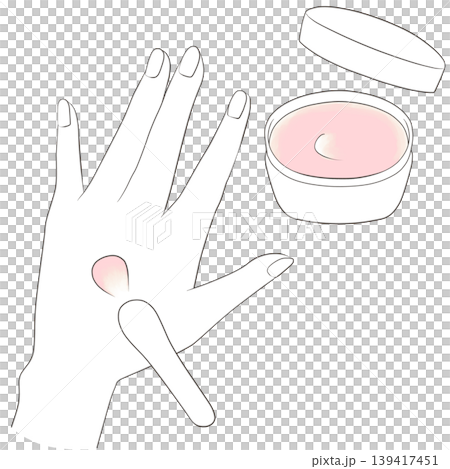 手の甲にハンドクリームをつける 手の甲にハンドクリームをつける 139417451