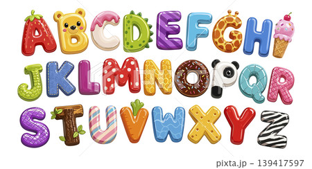 Alphabet A-Z. Vector set of letters in childish style 139417597