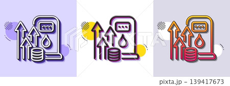 Petrol price line icon. Halftone dotted pattern. Gradient icon with grain shadow. Fuel price sign. Diesel rate symbol. Line fuel price icon. Various designs. Vector Petrol price line icon. Halftone dotted pattern. Gradient icon with grain shadow. Fuel price sign. Diesel rate symbol. Line fuel price icon. Various designs. Vector 139417673