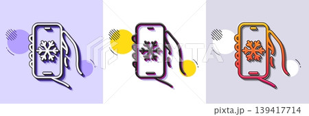 Air conditioning line icon. Halftone dotted pattern. Gradient icon with grain shadow. Hand hold phone sign. Cellphone with screen notification symbol. Line air conditioning icon. Vector Air conditioning line icon. Halftone dotted pattern. Gradient icon with grain shadow. Hand hold phone sign. Cellphone with screen notification symbol. Line air conditioning icon. Vector 139417714