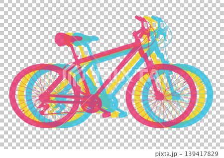 Black bicycle, side view. Black leather saddle and handles. Png clipart isolated on transparent background Black bicycle, side view. Black leather saddle and handles. Png clipart isolated on transparent background 139417829