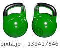 Pair of Olympic kettlebells, heavy cast iron powerlifting equipment, number 24 139417846