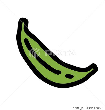 Banana doodle icon hand drawn with black line in freehand style and colored 139417886