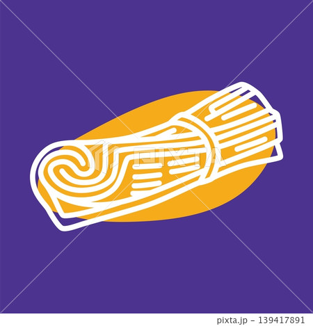 Doodle newspaper icon hand drawn with thin line and colorful blob Doodle newspaper icon hand drawn with thin line and colorful blob 139417891