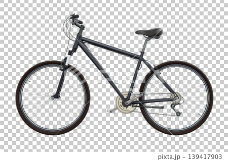 Black bicycle, side view isolated on white background, 3D illustration Black bicycle, side view isolated on white background, 3D illustration 139417903