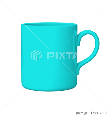 Blue coffee or tea mug, 3D illustration Blue coffee or tea mug, 3D illustration 139417909