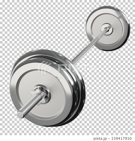 Cast Iron Adjustable Barbell, weightlifting gym equipment, side view 139417910