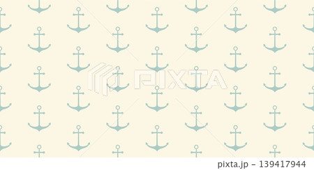 Nautical seamless pattern with geometric ship anchors 139417944