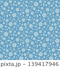 Nautical seamless pattern with ship wheels and anchors 139417946