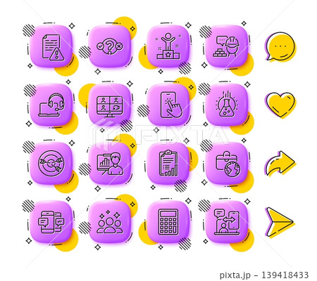 Targeting, Checklist and Instruction manual line icons. App 3d buttons. Social media comment, share, like icons. Pack of Quiz test, Calculator, Winner icon. Vector Targeting, Checklist and Instruction manual line icons. App 3d buttons. Social media comment, share, like icons. Pack of Quiz test, Calculator, Winner icon. Vector 139418433